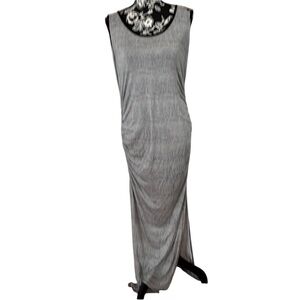 Mossimo size X- large black & white print maxi dress side shirring NWOT